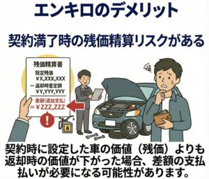 契約満了時の残価精算リスクがある