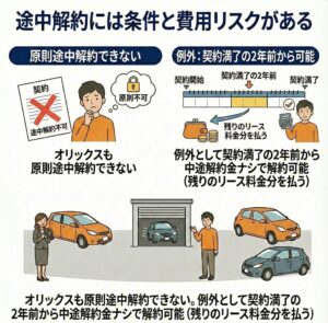 途中解約には条件と費用リスクがある