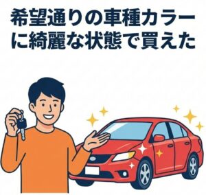 希望通りの車種カラーに綺麗な状態で買えた