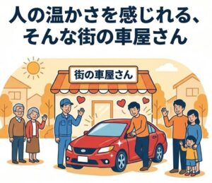 人の温かさを感じれる、そんな街の車屋さん