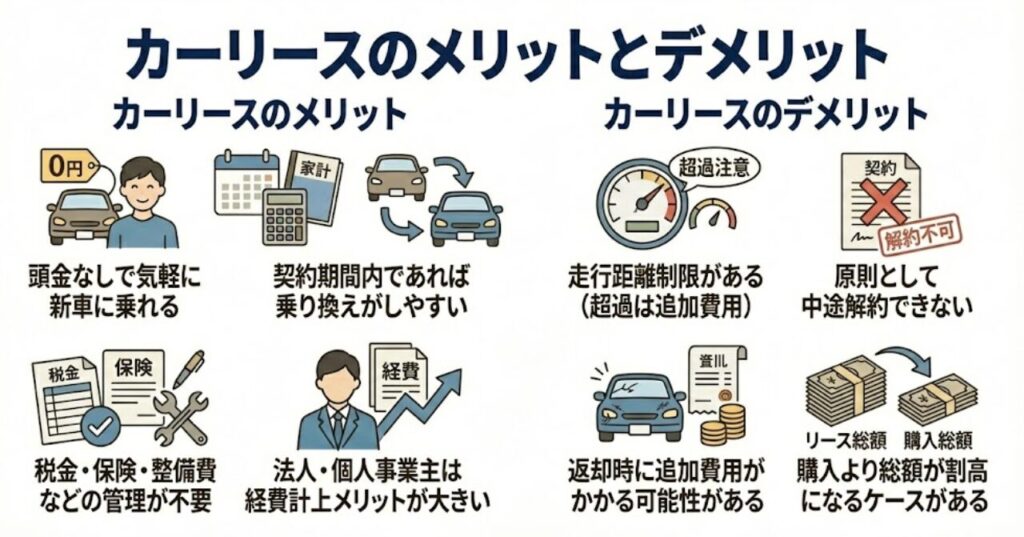 カーリースのメリットとデメリット