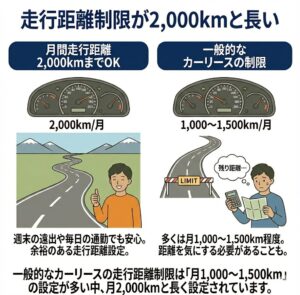 走行距離制限が2,000kmと長い