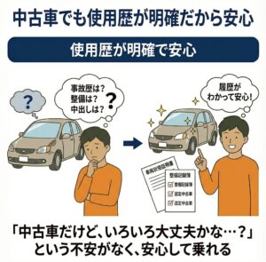中古車でも使用歴が明確だから安心