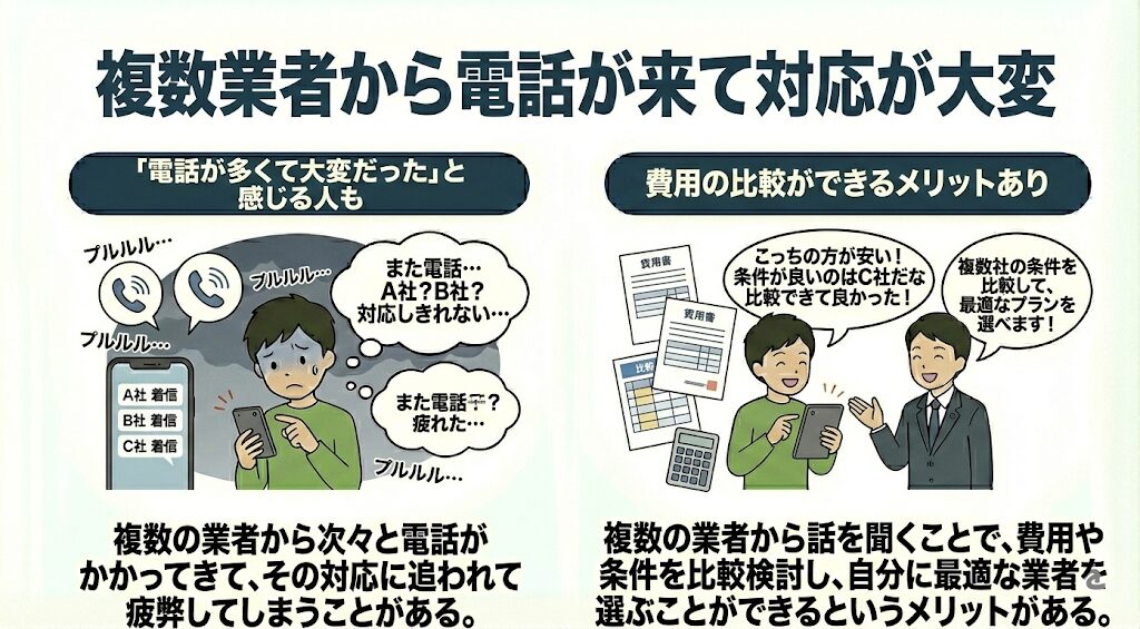 複数業者から電話が来て対応が大変