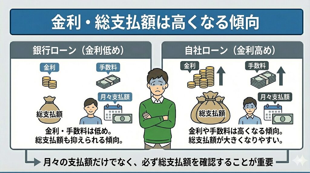 金利・総支払額は高くなる傾向