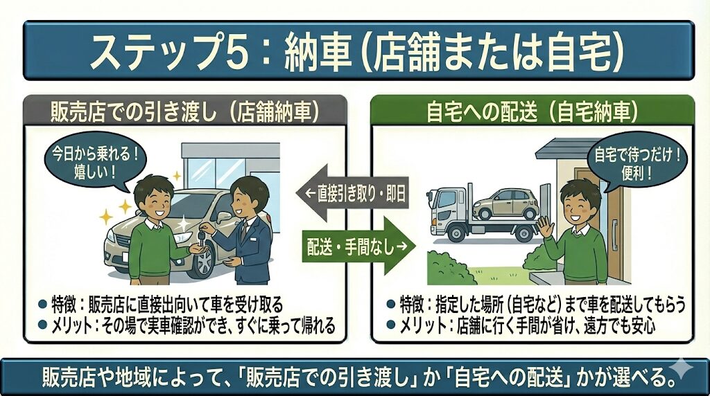 納車（店舗または自宅）