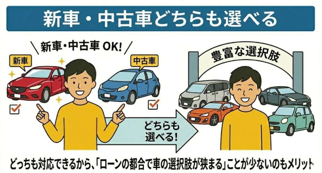 新車・中古車どちらも選べる